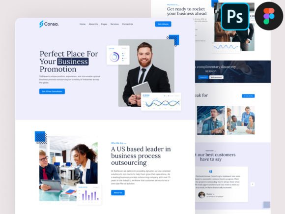 Building a High-Converting Digital Presence with Business Consulting Ui PSD Figma