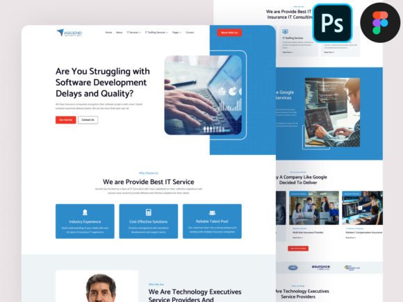 Building a Professional Digital Presence with Software IT Website UI PSD Figma