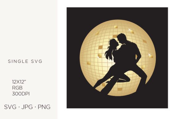 Dancing Couple with Disco Ball Vector Art