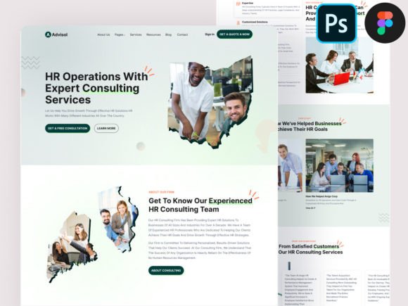 Designing Trust: How the HR Consulting Website Ui PSD Figma Template Elevates Professional Branding