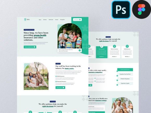 Designing Trust: The Insurance Figma PSD Landing Page