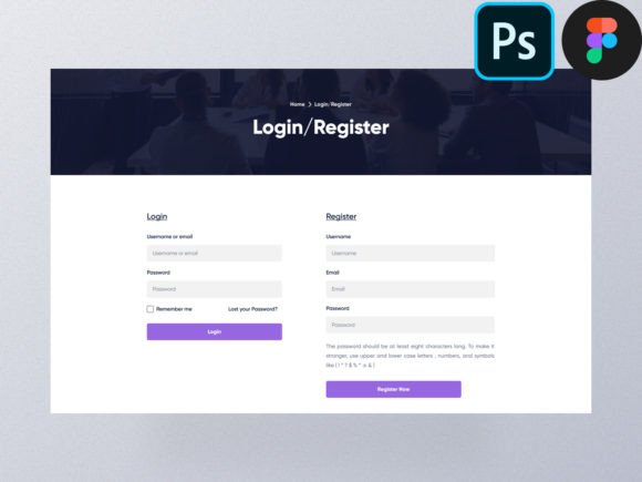 Evaluating the Login Reg. Figma PSD Landing Page for Modern Web Projects