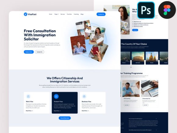 Evaluating the Visa Consulting Website UI Design Template for Professional Service Firms