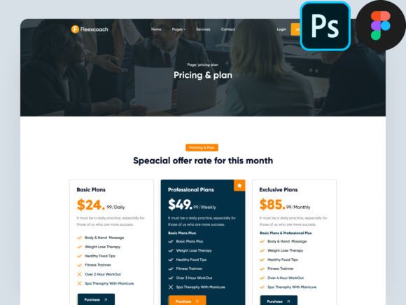 Mastering Digital Presentation with a Pricing Plan Figma PSD Landing Page for Consultants