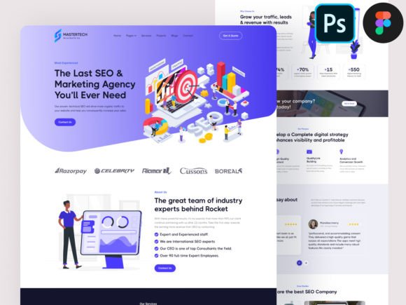 Mastering Modern Web Design with SEO Digital Website Ui Figma