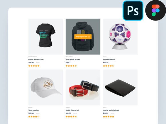 Shop Figma and PSD Landing Page