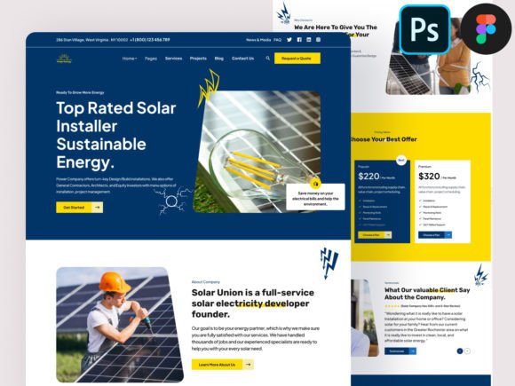 Solar Consulting Website UI Figma Template