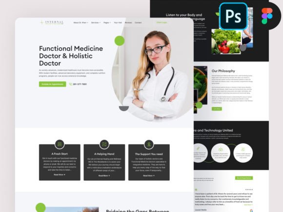 Strategic Design Foundations: Leveraging the Healing Wellness Website UI PSD Figma for Professional Growth