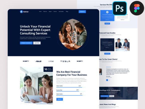 Why the Finance Consulting Website Ui PSD Figma Template Accelerates Professional Web Design
